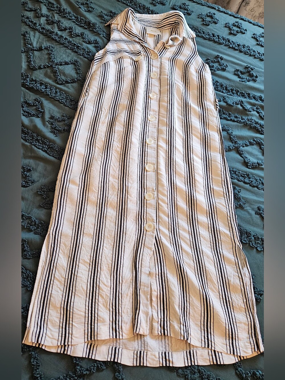 Maeve By Anthropology Midi Shirt Dress with Black & White Stripes